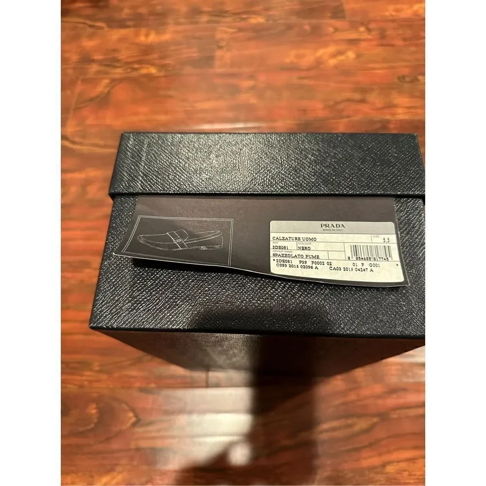 Prada Spazzolato Leather Mens Bit Loafer Shoes size 5,5 EU 38,5-39 black - Picture 12 of 12
